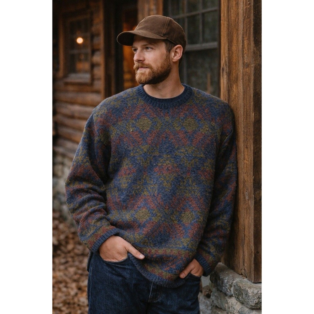 Vintage Eastern Mountain Sports Wool Sweater Mens XL Southwestern Aztec 90s